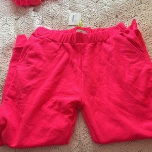 Dudley Stephens Neon Pink XL Pants Size XL Terry NWT